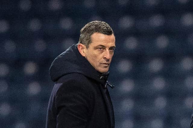 Jack Ross ws clearly irked at the line of questioning from BBC reporter Kenny MacIntyre