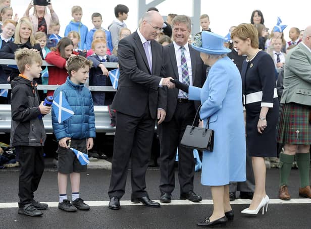 The official opening of Queensferry Crossing by HM The Queen in 2017. Photo by Michael Gillen.