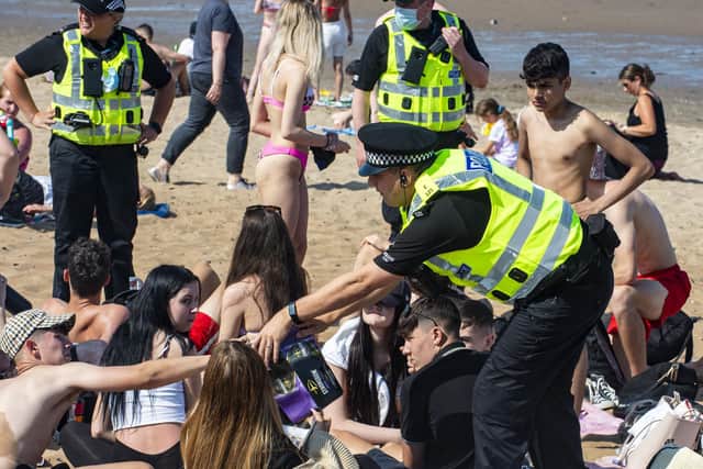 Police have increased their presence on Portobello Beach following various incidents of anti-social behaviour on the promenade. Picture: Lisa Ferguson.