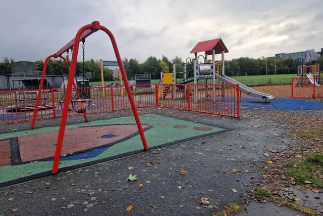 The attack at Sighthill Park saw the victim struck on the head, back and hips.