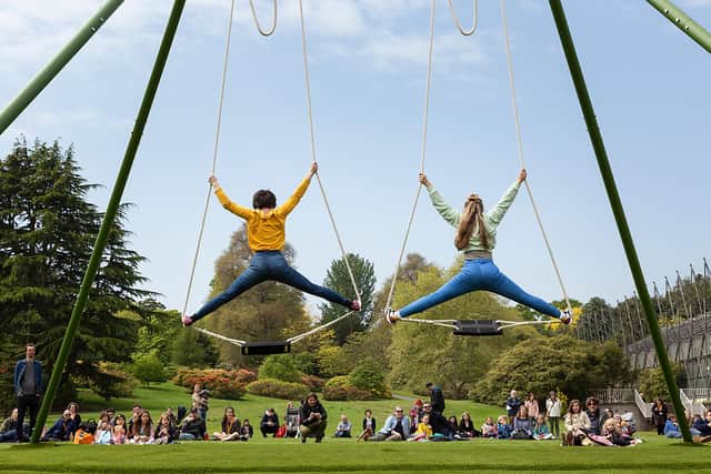 Audience members will be able to try out The Swings after each 'aerial dance duet' by All or Nothing's performers. Picture: Suzanne Heffron