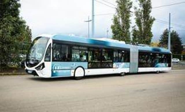 Electric trolleybus in Limoges, France