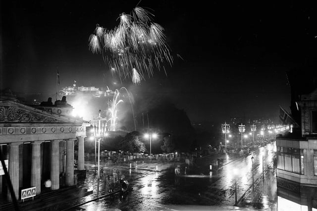 Festival fireworks open the 18th Edinburgh International Festival of Music and Drama in August 1964.