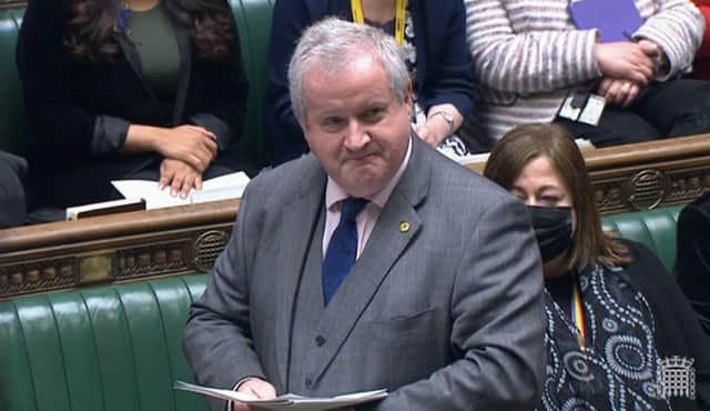 SNP Westminster leader Ian Blackford during Prime Minister's Questions in the House of Commons, London. Picture date: Wednesday March 30, 2022.