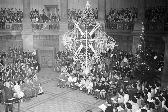 Edinburgh University' carol  concert for the city's school children in December, 1962.