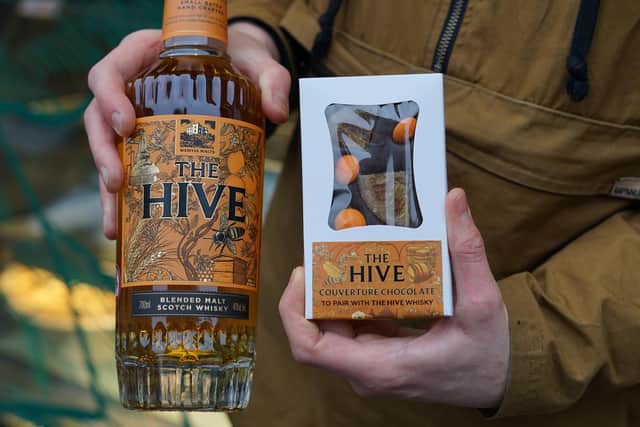The Hive’ chocolate bar is blended with caramelised orange pieces.