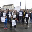 Residents, joined by MSPs and councillors, stage a protest against the previous application for student housing at Eyre Place - they say little has changed in the latest plans.  Picture: Greg Macvean