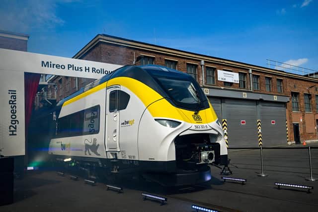 Germany will be hungry for green hydrogen to power hydrogen-fuelled trains like Siemens' Mireo Plus H, unveiled in May this year (Picture: Ina Fassbender/AFP via Getty Images)