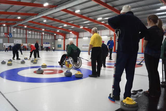 Edinburgh curling club training before the first lockdown began.