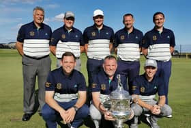 Bill Dickson, front row middle, with the winning Fife side in the 2019 Scottish Area Team Championship at Leven.