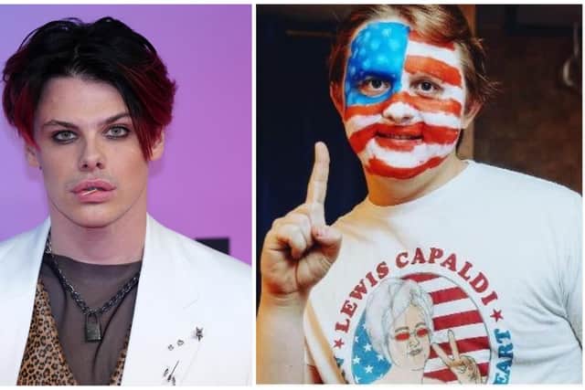 Yungblud, left, has revealed that whenever goes out partying with Lewis Capaldi, right, it is ‘carnage’.