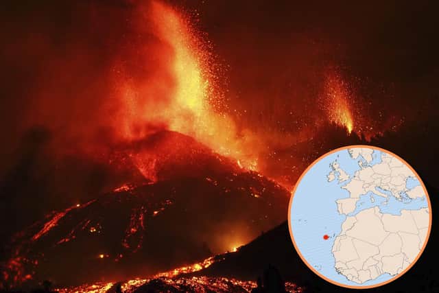 La Palma volcano: Where is La Palma? Map shows where the Canary Islands volcano eruption is - and will it cause a tsunami? (Image credit: AP/Canva Pro)