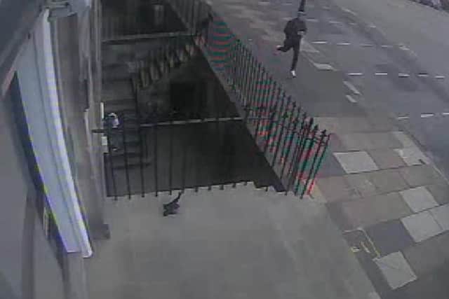 CCTV captured the killer going to and running away from the murder scene. Pic: Crown Office