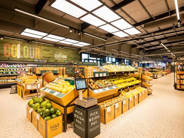 Photo of a recently opened new M&S Food Store in Paisley, Scotland. Photo by Roddy Scott.