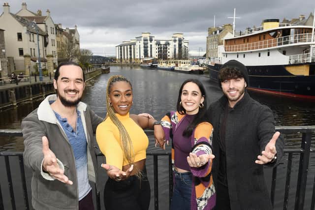 Sunshine On Leith cast members Connor Going, Rhine Drummond, Blythe Jandoo and Keith Jack - Pic Greg Macvean