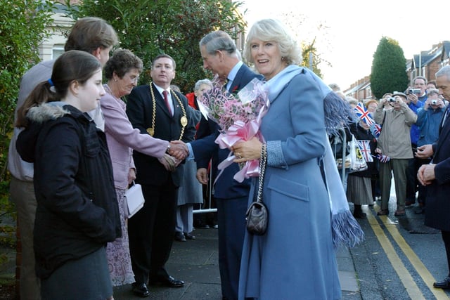 Prince Charles and Camilla, Duchess of Cornwall, arrive in Jarrow 16 years ago.
