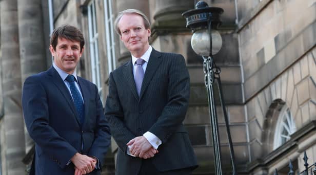 Hampden & Co CEO Graeme Hartop and chief commercial officer Andrew Bell, pictured in Edinburgh. Picture: Stewart Attwood