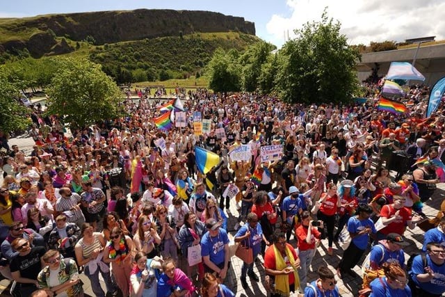 Participants taking part in the Pride Edinburgh 2022
