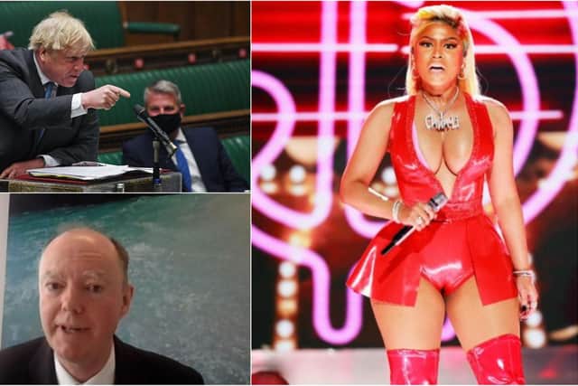 Prime Minister Boris Johnson and Chief medical officer Professor Chris Whitty criticised rapper Nicki Minaj over her stance on coronavirus vaccines.