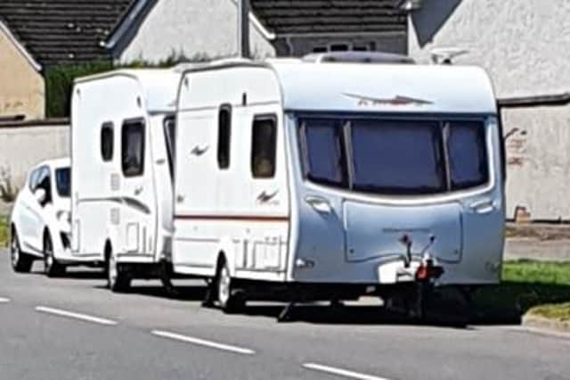 Two caravans parked on Westhouses Road, Mayfield.