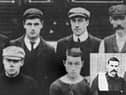 Paddy Cannon, back right, with Robert Stalker and George Fyfe. Front row: Harry Rennie, and George Stewart. Inset: Cannon