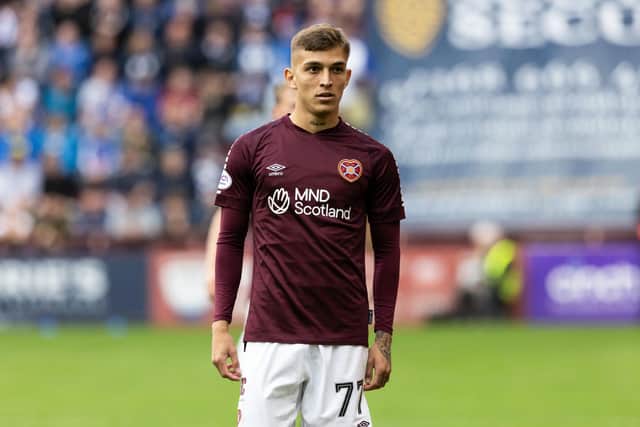 Kenneth Vargas made his Hearts debut against Kilmarnock. Pic: SNS