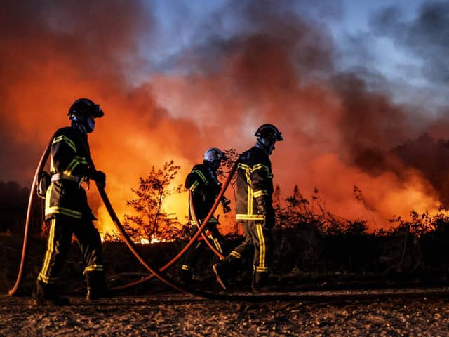 Scotland may not be seeing wildfires like this one in Louchats, south-western France, but high temperatures can be dangerous (Picture: Thibaud Moritz/AFP via Getty Images)