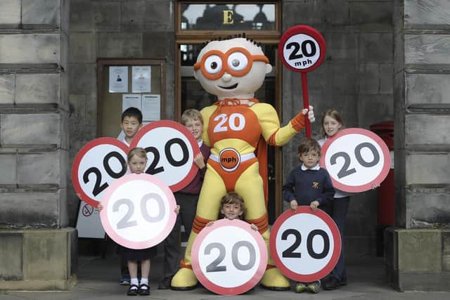 The Reducer was the superhero mascot which promoted the 20mph limit in residential areas throughout the city.  Picture: Neil Hanna.