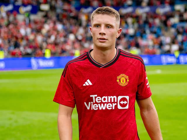 Will Fish featured for Manchester United in their pre-season friendly with Leeds at Oslo's Ullevaal Stadium last week. Picture: Ash Donelon/Getty Images