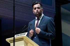 First Minister Humza Yousaf set out his strategy for independence at the SNP's one-day independence convention at the Caird Hall in Dundee on Saturday. Picture: Jane Barlow/PA Wire.
