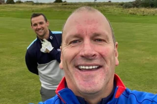 James McGhee, back, played with Alan Tait in the Get Back to Golf Tour event at Longniddry before winning an East Alliance event at Duddingston