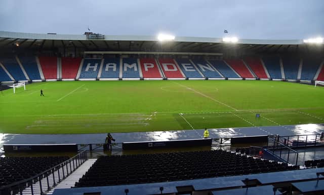 Hampden Park is one of dozens of Scottish football grounds currently awaiting fixtures resuming