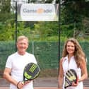 Michael Gradon, Game4Padel CEO, and Annabel Croft, former professional tennis player and Game4Padel ambassador. Picture: Daniel K Clarke.