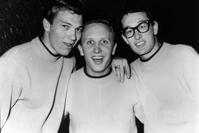 Buddy Holly (1936-1959), right, with his group The Crickets, Jerry Allison and Joe Mauldin (Pciture: Keystone/Getty Images)