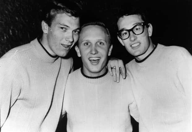 Buddy Holly (1936-1959), right, with his group The Crickets, Jerry Allison and Joe Mauldin (Pciture: Keystone/Getty Images)