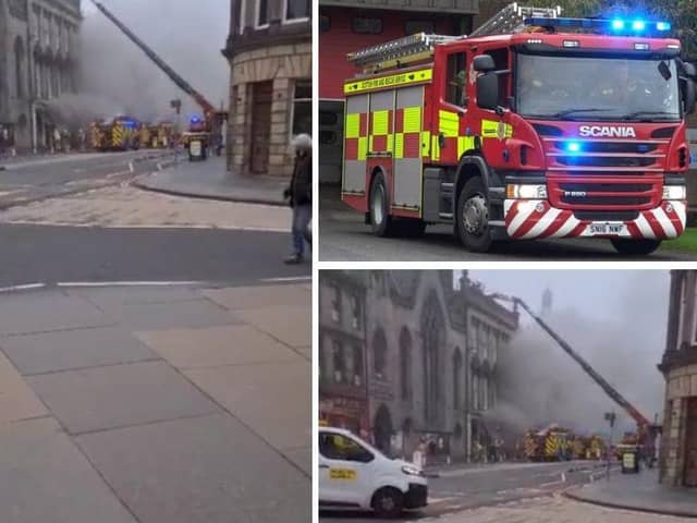 George IV Bridge fire: Emergency services attend large fire in Capital city centre . Picture credit - James Gray.