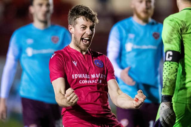 Brora's Martin MacLean celebrates his side's win at Dudgeon Park in March