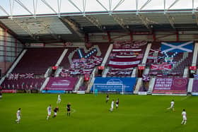Hearts fans were happy with the crucial 1-0 win over Dunfermline. Picture: SNS