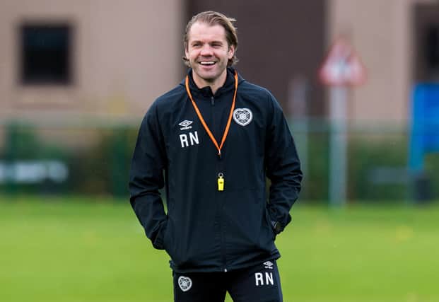 Hearts manager Robbie Neilson suggested the Dundee United away strip 'needs more maroon' while in charge of his former club. (Photo by Ross Parker / SNS Group)
