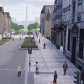 An impression of how the trees could look in George Street, looking from Hanover Street towards St Andrew Square
