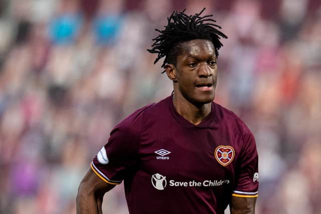 Armand Gnanduillet in action for Hearts.
