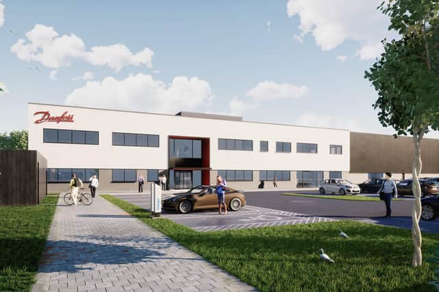 An artist's impression of the innovative new Danfoss centre in Shawfair.
