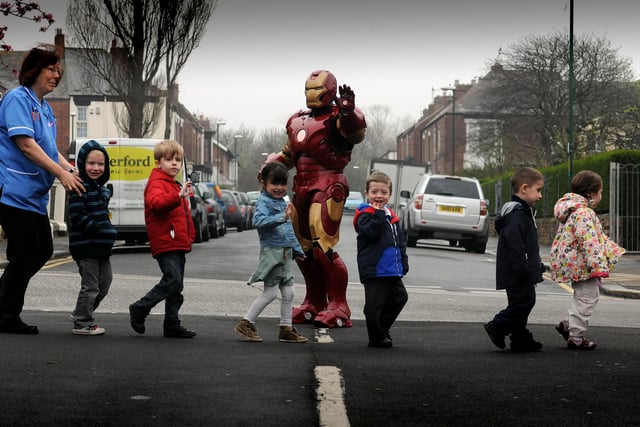Who remembers this scene which shows Iron Man visiting Beach Hill Nursery to teach children road safety in 2013?