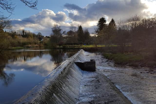 The Almond upstream from the Mid Calder weir. Picture: Nigel Duncan