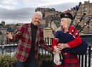 Sir Richard Branson and piper Louise Marshall mark the opening of the new Virgin Hotels Edinburgh development in the Old Town. Picture: Euan Cherry/PA Wire