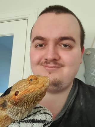 Wrex, the pet lizard and 25-year-old owner Daryl Hunter share a special bond.