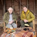 Sir David Attenborough (left) speaking to the presenter Chris Packham for Winterwatch. (Photo credit: BBC/PA Wire)
