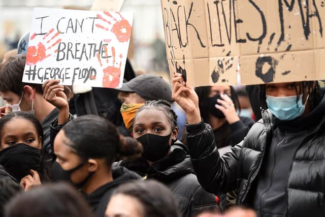Black Lives Matter protesters demonstrating in central Birmingham this week. Picture: OLI SCARFF/AFP via Getty Images