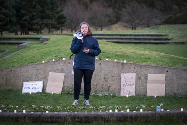 Chloe Whyte from Reclaim These Streets Edinburgh spoke during the vigil, describing Fawziyah as a "remarkable woman".
