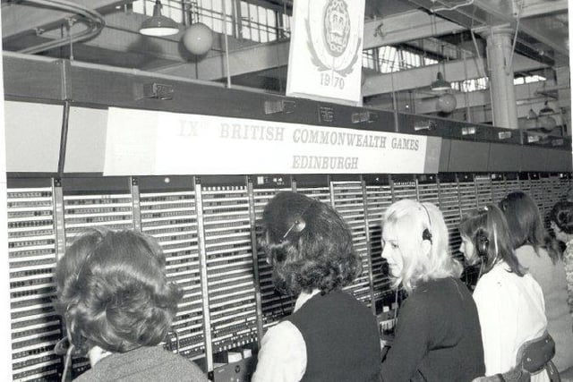 Operators at the Telephone Exchange at the 1970 Games.